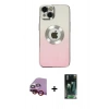 MARSİLYAN™- iPhone 14 Plus Kılıf Kutup Yansıma Özel Seri - Siyah 360 Mat Full Body Arka Koruyucu + Raze Metal Kamera Lens - KI