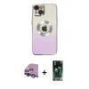 MARSİLYAN™- iPhone 14 Plus Kılıf Kutup Yansıma Özel Seri - Siyah 360 Mat Full Body Arka Koruyucu + Raze Metal Kamera Lens - MR