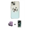 MARSİLYAN™- iPhone 14 Plus Kılıf Kutup Yansıma Özel Seri - Siyah 360 Mat Full Body Arka Koruyucu + Raze Metal Kamera Lens - SH