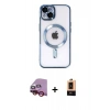 MARSİLYAN™- iPhone 14 Plus Kılıf Nova Işık Özel Seri - Şeffaf Maxco Cam Ekran Koruyucu + Raze Metal Kamera Lens - KI