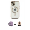 MARSİLYAN™- iPhone 14 Plus Kılıf Nova Işık Özel Seri - Şeffaf Maxco Cam Ekran Koruyucu + Raze Metal Kamera Lens - GS