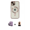 MARSİLYAN™- iPhone 14 Plus Kılıf Nova Işık Özel Seri - Şeffaf Maxco Cam Ekran Koruyucu + Raze Metal Kamera Lens - GS