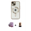 MARSİLYAN™- iPhone 14 Plus Kılıf Nova Işık Özel Seri - Şeffaf Maxco Cam Ekran Koruyucu + Raze Metal Kamera Lens - KI