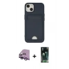 MARSİLYAN™- iPhone 14 Plus Kılıf Vadi Çizgi Prime - Siyah 360 Mat Full Body Arka Koruyucu + Raze Metal Kamera Lens - MR