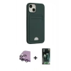 MARSİLYAN™- iPhone 14 Plus Kılıf Vadi Çizgi Prime - Siyah 360 Mat Full Body Arka Koruyucu + Raze Metal Kamera Lens - MR