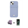 MARSİLYAN™- iPhone 14 Plus Kılıf Vadi Çizgi Prime - Siyah 360 Mat Full Body Arka Koruyucu + Raze Metal Kamera Lens - SH