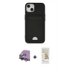 MARSİLYAN™- iPhone 14 Plus Kılıf Vadi Çizgi Prime - Siyah Mat Seramik Nano Ekran Koruyucu + Raze Metal Kamera Lens - GS