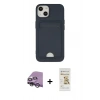 MARSİLYAN™- iPhone 14 Plus Kılıf Vadi Çizgi Prime - Siyah Mat Seramik Nano Ekran Koruyucu + Raze Metal Kamera Lens - GS