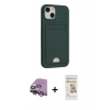 MARSİLYAN™- iPhone 14 Plus Kılıf Vadi Çizgi Prime - Siyah Mat Seramik Nano Ekran Koruyucu + Raze Metal Kamera Lens - GS