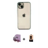 MARSİLYAN™- iPhone 14 Plus Kılıf Vadi Minimal - Şeffaf Maxco Cam Ekran Koruyucu + Kırmızı Raze Metal Kamera Lens