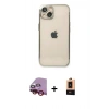 MARSİLYAN™- iPhone 14 Plus Kılıf Vadi Minimal - Şeffaf Maxco Cam Ekran Koruyucu + Kırmızı Raze Metal Kamera Lens