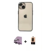 MARSİLYAN™- iPhone 14 Plus Kılıf Vadi Minimal - Şeffaf Maxco Cam Ekran Koruyucu + Raze Metal Kamera Lens - MR