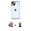 MARSİLYAN™- iPhone 14 Plus Kılıf Vadi Minimal - Şeffaf Maxco Cam Ekran Koruyucu + Raze Metal Kamera Lens - MR