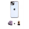 MARSİLYAN™- iPhone 14 Plus Kılıf Vadi Minimal - Şeffaf Maxco Cam Ekran Koruyucu + Raze Metal Kamera Lens - SH