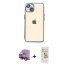 MARSİLYAN™- iPhone 14 Plus Kılıf Vadi Minimal - Siyah Mat Seramik Nano Ekran Koruyucu + Raze Metal Kamera Lens - KI