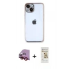 MARSİLYAN™- iPhone 14 Plus Kılıf Vadi Minimal - Siyah Mat Seramik Nano Ekran Koruyucu + Raze Metal Kamera Lens - KI