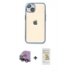 MARSİLYAN™- iPhone 14 Plus Kılıf Vadi Minimal - Siyah Mat Seramik Nano Ekran Koruyucu + Raze Metal Kamera Lens - SH