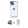 MARSİLYAN™- iPhone 14 Plus Kılıf Vadi Minimal - Siyah Mat Seramik Nano Ekran Koruyucu + Raze Metal Kamera Lens - SH
