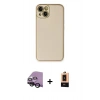 MARSİLYAN™- iPhone 14 Plus Kılıf Yadigar Klasik - Şeffaf Maxco Cam Ekran Koruyucu + Siyah Raze Metal Kamera Lens
