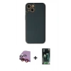 MARSİLYAN™- iPhone 14 Plus Kılıf Yadigar Klasik - Siyah 360 Mat Full Body Arka Koruyucu + Raze Metal Kamera Lens - KI