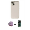 MARSİLYAN™- iPhone 14 Plus Kılıf Yadigar Klasik - Siyah 360 Mat Full Body Arka Koruyucu + Raze Metal Kamera Lens - KI