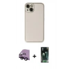 MARSİLYAN™- iPhone 14 Plus Kılıf Yadigar Klasik - Siyah 360 Mat Full Body Arka Koruyucu + Raze Metal Kamera Lens - SH