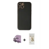 MARSİLYAN™- iPhone 14 Plus Kılıf Yadigar Klasik - Siyah Mat Seramik Nano Ekran Koruyucu + Raze Metal Kamera Lens - MR