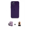 MARSİLYAN™- iPhone 14 Plus Kılıf Yadigar Yansıma Serisi - Şeffaf Maxco Cam Ekran Koruyucu + Raze Metal Kamera Lens - MR