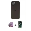 MARSİLYAN™- iPhone 14 Plus Kılıf Yadigar Yansıma Serisi - Siyah 360 Mat Full Body Arka Koruyucu + Raze Metal Kamera Lens - KI