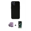 MARSİLYAN™- iPhone 14 Plus Kılıf Yadigar Yansıma Serisi - Siyah 360 Mat Full Body Arka Koruyucu + Raze Metal Kamera Lens - GS