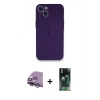 MARSİLYAN™- iPhone 14 Plus Kılıf Yadigar Yansıma Serisi - Siyah 360 Mat Full Body Arka Koruyucu + Raze Metal Kamera Lens - GS