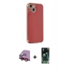 MARSİLYAN™- iPhone 14 Plus Kılıf Yankı Serisi - Siyah 360 Mat Full Body Arka Koruyucu + Raze Metal Kamera Lens - KI