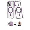 MARSİLYAN™- iPhone 14 Plus Kılıf Yörünge Minimal - Şeffaf Maxco Cam Ekran Koruyucu + Raze Metal Kamera Lens - MR