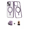 MARSİLYAN™- iPhone 14 Plus Kılıf Yörünge Minimal - Şeffaf Maxco Cam Ekran Koruyucu + Raze Metal Kamera Lens - SH