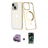 MARSİLYAN™- iPhone 14 Plus Kılıf Yörünge Minimal - Siyah 360 Mat Full Body Arka Koruyucu + Siyah Raze Metal Kamera Lens