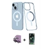 MARSİLYAN™- iPhone 14 Plus Kılıf Yörünge Minimal - Siyah 360 Mat Full Body Arka Koruyucu + Siyah Raze Metal Kamera Lens