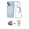 MARSİLYAN™- iPhone 14 Plus Kılıf Yörünge Minimal - Siyah Mat Seramik Nano Ekran Koruyucu + Raze Metal Kamera Lens - KI
