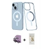 MARSİLYAN™- iPhone 14 Plus Kılıf Yörünge Minimal - Siyah Mat Seramik Nano Ekran Koruyucu + Siyah Raze Metal Kamera Lens