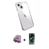 MARSİLYAN™- iPhone 14 Plus Kılıf Zirve Doku - Siyah 360 Mat Full Body Arka Koruyucu + Raze Metal Kamera Lens - KI