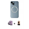 MARSİLYAN™- iPhone 14 Plus Kılıf Zirve Klasik Prime - Şeffaf Maxco Cam Ekran Koruyucu + Raze Metal Kamera Lens - GS