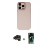 MARSİLYAN™- iPhone 14 Pro Kılıf Ahenk Çizgi Prime - Siyah 360 Mat Full Body Arka Koruyucu + Raze Metal Kamera Lens - GD