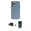 MARSİLYAN™- iPhone 14 Pro Kılıf Ahenk Çizgi Prime - Siyah 360 Mat Full Body Arka Koruyucu + Raze Metal Kamera Lens - GD