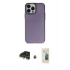 MARSİLYAN™- iPhone 14 Pro Kılıf Ahenk Çizgi Prime - Siyah 6D Mat Seramik Hayalet Nano Ekran Koruyucu + Raze Metal Kamera Lens - GD