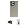 MARSİLYAN™- iPhone 14 Pro Kılıf Ahenk Çizgi Prime - Siyah 6D Mat Seramik Hayalet Nano Ekran Koruyucu + Raze Metal Kamera Lens - GD