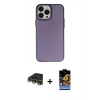 MARSİLYAN™- iPhone 14 Pro Kılıf Ahenk Çizgi Prime - Siyah Buffer Hayalet Cam Ekran Koruyucu + Gold Raze Metal Kamera Lens