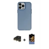 MARSİLYAN™- iPhone 14 Pro Kılıf Ahenk Çizgi Prime - Siyah Buffer Hayalet Cam Ekran Koruyucu + Gold Raze Metal Kamera Lens