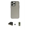 MARSİLYAN™- iPhone 14 Pro Kılıf Ahenk Çizgi Prime - Siyah Joko Magic 5D Hayalet Cam + Raze Metal Kamera Lens - GD