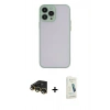 MARSİLYAN™- iPhone 14 Pro Kılıf Ahenk Çizgi Serisi - Şeffaf Pasifik Cam Ekran Koruyucu + Raze Metal Kamera Lens - GD