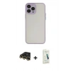 MARSİLYAN™- iPhone 14 Pro Kılıf Ahenk Çizgi Serisi - Şeffaf Pasifik Cam Ekran Koruyucu + Raze Metal Kamera Lens - GD