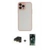 MARSİLYAN™- iPhone 14 Pro Kılıf Ahenk Çizgi Serisi - Siyah 360 Mat Full Body Arka Koruyucu + Raze Metal Kamera Lens - GD